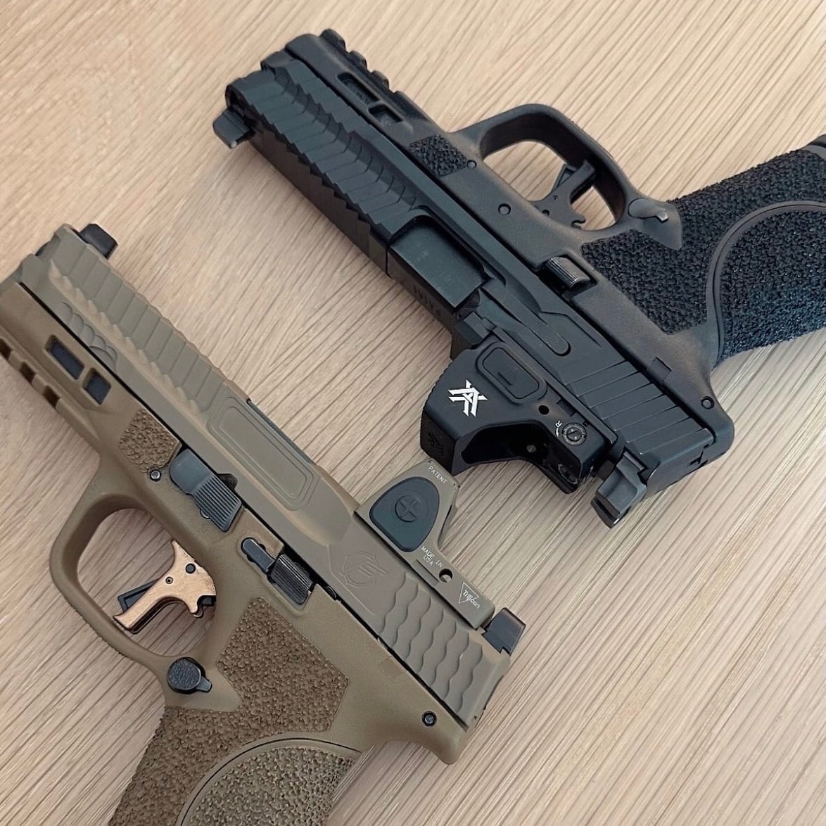 Firearm with upgraded stippled frame