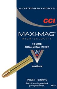 CCI High Speed Maxi-Mag 22 WMR 40gr. TMJ 50 round box