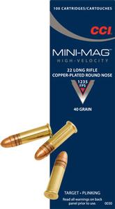 CCI Mini-Mag High Velocity 22LR 40gr. Copper-Plated RN 100 round box