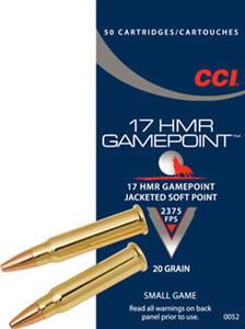 CCI GAMEPOINT 17HMR 20gr. Jacketed Soft Point 50 round box
