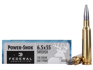 Federal Premium Power-Shok 6.5x55 Swedish Soft Point 140GR 20Rds