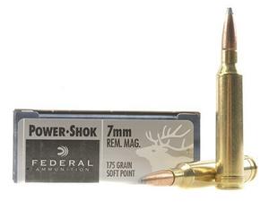 Federal Premium Power-Shok 7MM Rem. Mag Soft Point 175GR 20Rds