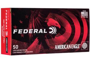 FEDERAL AMERICAN EAGLE 380ACP 95GR. FMJ 50 ROUND BOX
