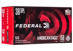 FEDERAL AMERICAN EAGLE 38 SPECIAL 158GR. LRN 50 ROUND BOX