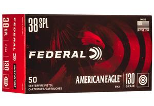 FEDERAL AMERICAN EAGLE 38 SPECIAL 130GR. FMJ 50 ROUND BOX