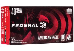 FEDERAL AMERICAN EAGLE 40S&W 180GR. FMJ 50 ROUND BOX