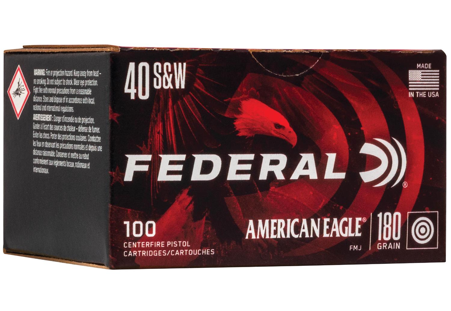  American Eagle 40s & W 180gr.Fmj 100rd Box