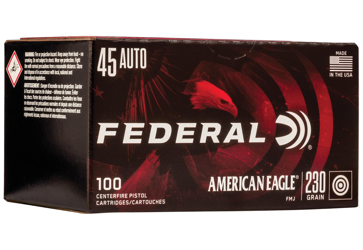  Federal American Eagle 45acp 230gr.Fmj 100 Round Box
