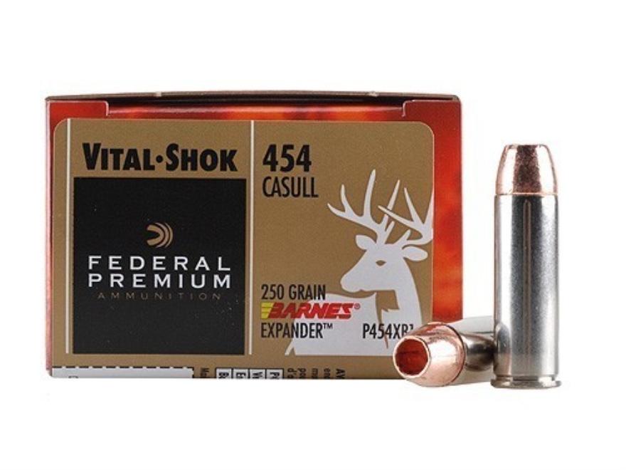  Federal Premium Vital- Shok Ammunition 454 Casull 250gr.Barnes Xpb Hp Lead- Free 20 Round Box