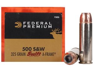 Federal Premium Vital-Shok Ammunition 500 S&W Magnum 325GR. Swift A-Frame JHP 20 ROUND BOX
