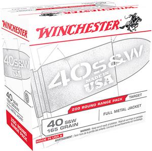 Winchester USA 40 S&W 165GR FMJ 200 Rds
