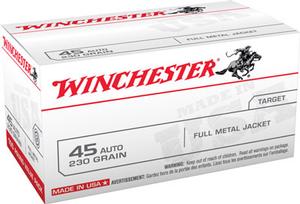 Winchester USA 45 ACP 230gr FMJ 100 Rds