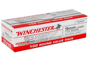 Winchester USA 9mm 115gr FMJ 100 Rds