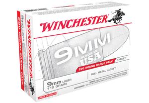 Winchester USA 9mm 115Gr FMJ 200 Rds