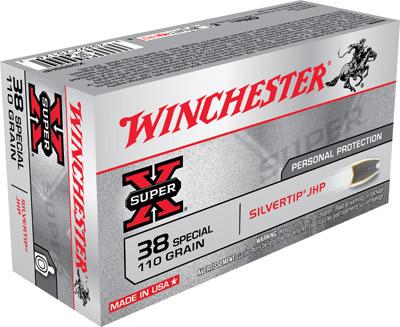  Winchester Super X 38 Special 110gr Silvertip Jhp 50rds