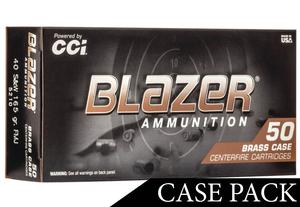 CCI Blazer Brass 40S&W 165gr. FMJ 1000 round case