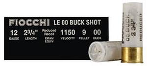 Fiocchi Reduced Recoil 12Ga #00 Nickel Plated Buckshot 2-3/4