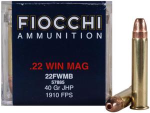 Fiocchi 22 WMR 40GR JHP 50 Rds