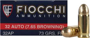Fiocchi 7.65 Browning (32 ACP) 73GR FMJ 50 Rds