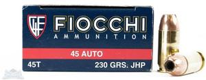 Fiocchi 45 ACP 230GR JHP 50 Rds
