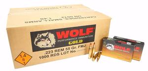 WOLF GOLD 223REM. 55GR. FMJ 1000RDS