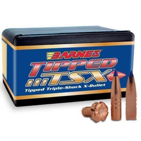 Barnes Tipped Triple Shock X Lead Free .30 Caliber .308&amp;quot; Diameter 150 Grain Solid Copper Spitzer Polymer Tip Boat Tail Projectile 50 Per Box 30366