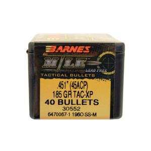 Barnes .45 ACP TAC-XP SCHP 185Gr Bullets 40-Ct 