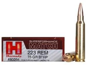 Hornady Superformance Match 223 Rem 75gr BTHP 20Rds