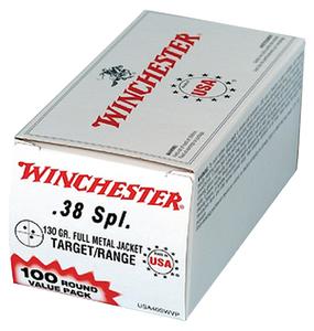 Winchester USA 38 Special 130GR FMJ 100 Rds