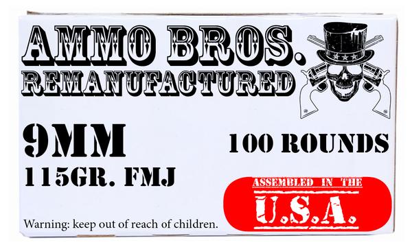  Ammo Bros Reloads 9mm 115gr 100rds