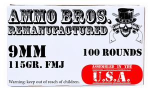 Ammo Bros Reloads 9mm 115gr 100rds