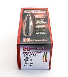 Hornady 30 Cal .308 125 gr HP Bullets 100ct