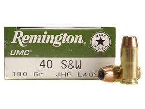 Remington UMC Ammunition 40 S&W 180 Grain Jacketed Hollow Point