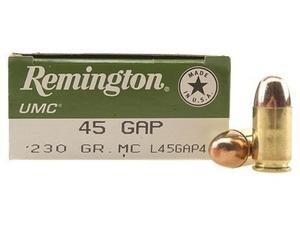  Remington UMC Ammunition 45 GAP 230 Grain Full Metal Jacket