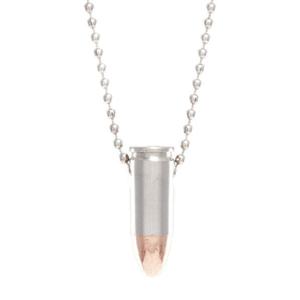 LUCKY SHOT ONCE-FIRED BULLET NECKLACES 9MM NICKEL