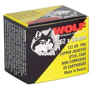  Wolf 7.62x39 125gr.Fmj Copper 20rds