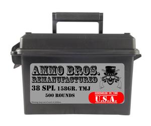 REMANUFACTURED 38 SPL 158 GR TMJ 500 ROUNDS W/ CAN
