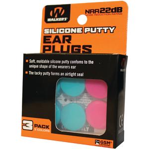 WALKER`S SILICONE EAR PLUGS -BLUE AND PINK