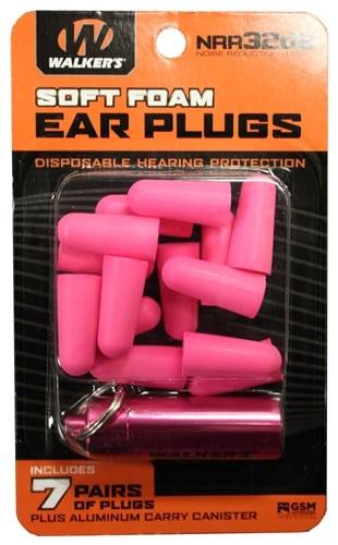  Foam Plugs - 7 Pairs - Pink