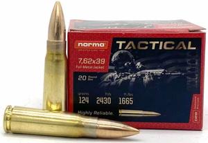 TACTICAL 7.62X39MM 124GR FMJ 20RDS