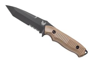 141 NIMRAVUS FIXED BLADE KNIFE 4.5IN 154CM SERRATED BLACK/SAND