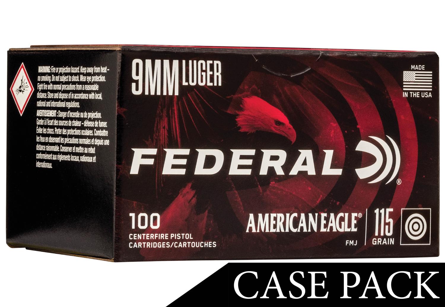  American Eagle 9mm 115gr.Fmj 500rd Case