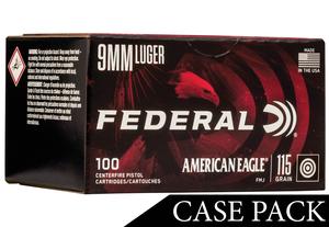 AMERICAN EAGLE 9MM 115GR. FMJ 500RD CASE
