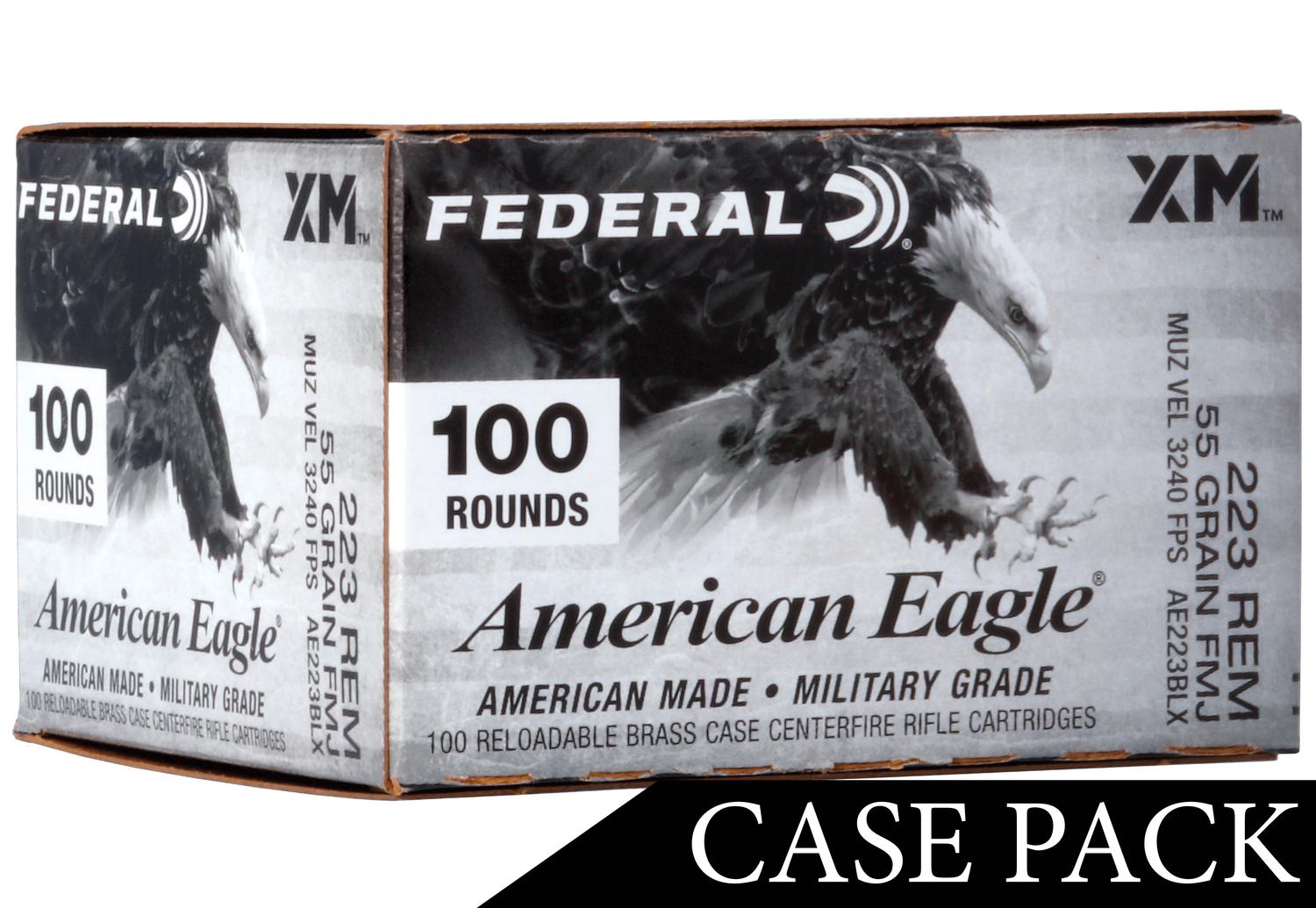 American Eagle .223rem 55gr.Fmjbt 500rd Case