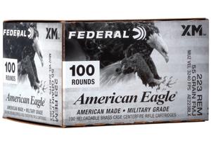 AMERICAN EAGLE .223REM 55GR. FMJBT 100RD BOX