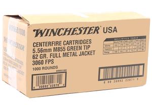 USA M855 5.56X45 62GR. GREEN TIP FMJ 1000RD CASE