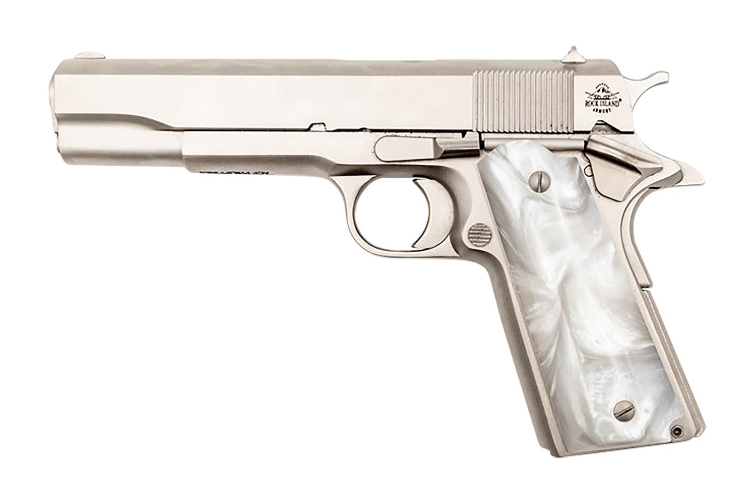 Ammo Bros | ARMSCOR M1911-A1 GI 45ACP 5IN NICKEL W/ PEARL GRIPS