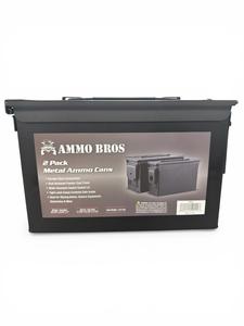 2 Piece 30 & 50 Cal Metal Ammo Cans - Black