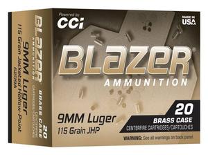 Blazer Brass 9mm 115gr Jhp 20rd Box