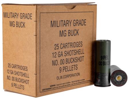 Winchester Military Grade 12 Gauge, 2-3/4, Buckshot 00 (25rd Box)
